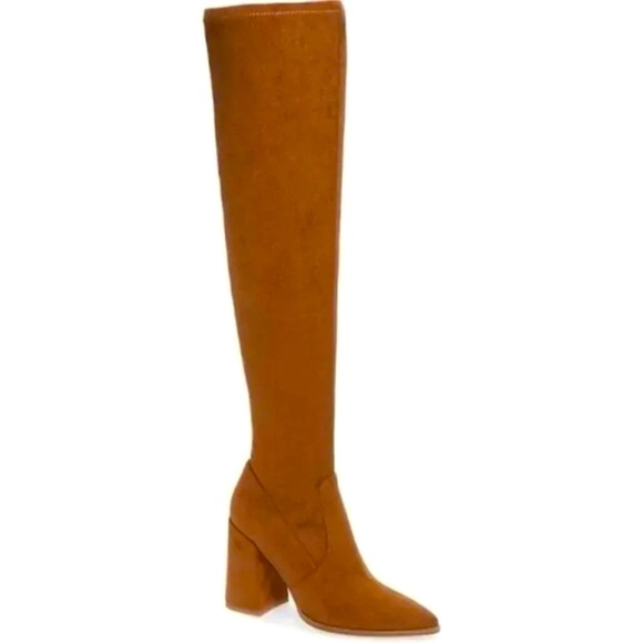 Steve Madden Jacoby Brown Pointed Toe Tall Over- the-Knee  Boots Shoes Size 9 - Picture 1 of 8